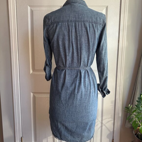 Classic Levis Button Up Shirt Dress Size Medium Chambray Denim Western - Picture 4 of 13